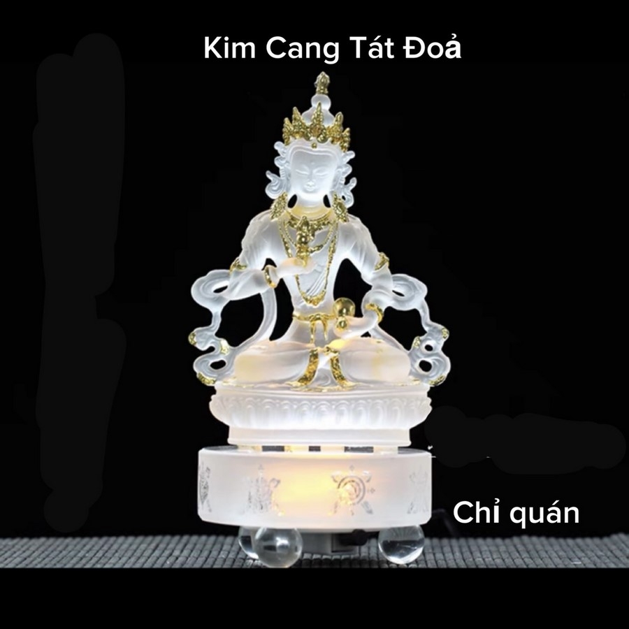 Tôn Tượng Kim Cang Tát Đỏ Bằng Đá Liuli Cỡ Bé