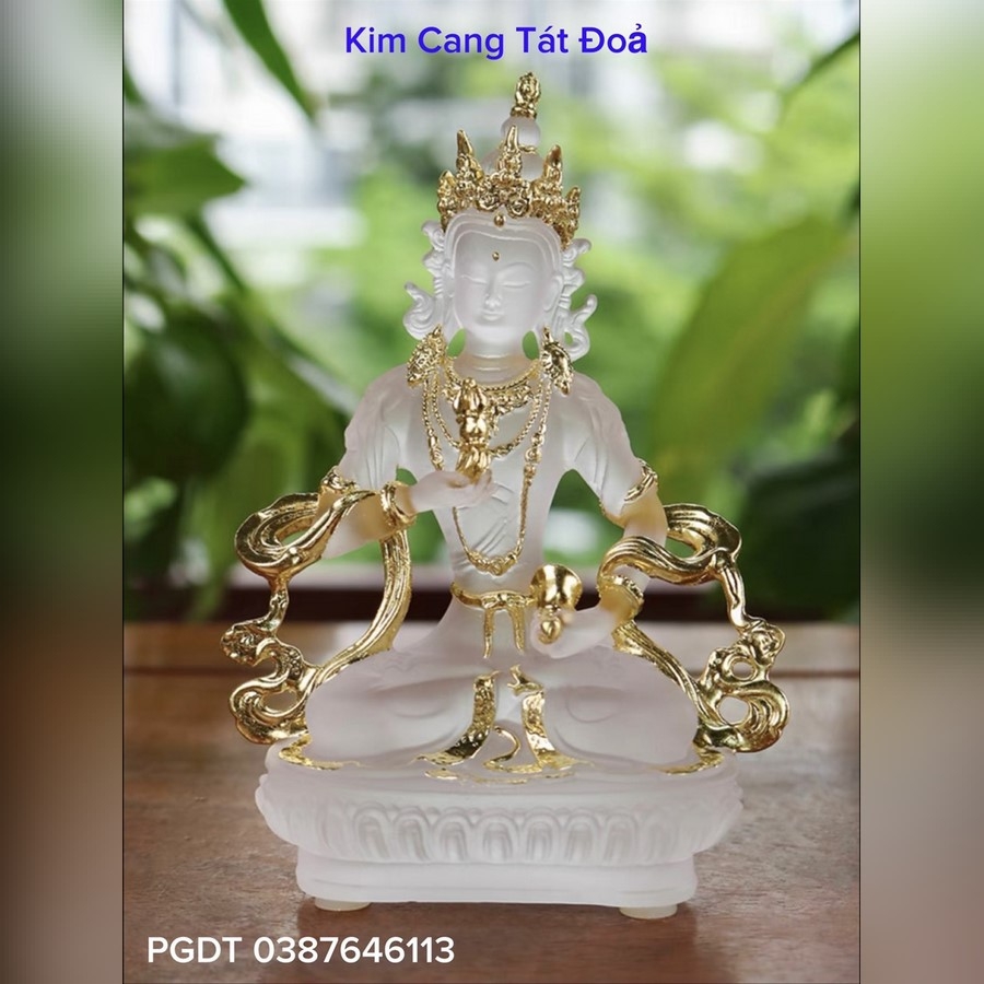 Tôn Tượng Kim Cang Tát Đỏ Bằng Đá Liuli Cỡ Bé