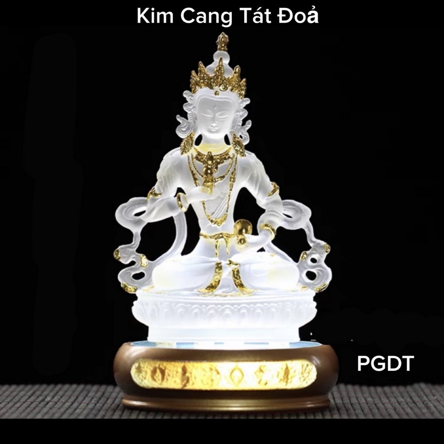 Tôn Tượng Kim Cang Tát Đỏ Bằng Đá Liuli Cỡ Bé