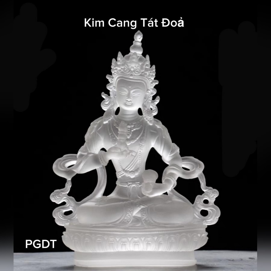 Tôn Tượng Kim Cang Tát Đỏ Bằng Đá Liuli Cỡ Bé