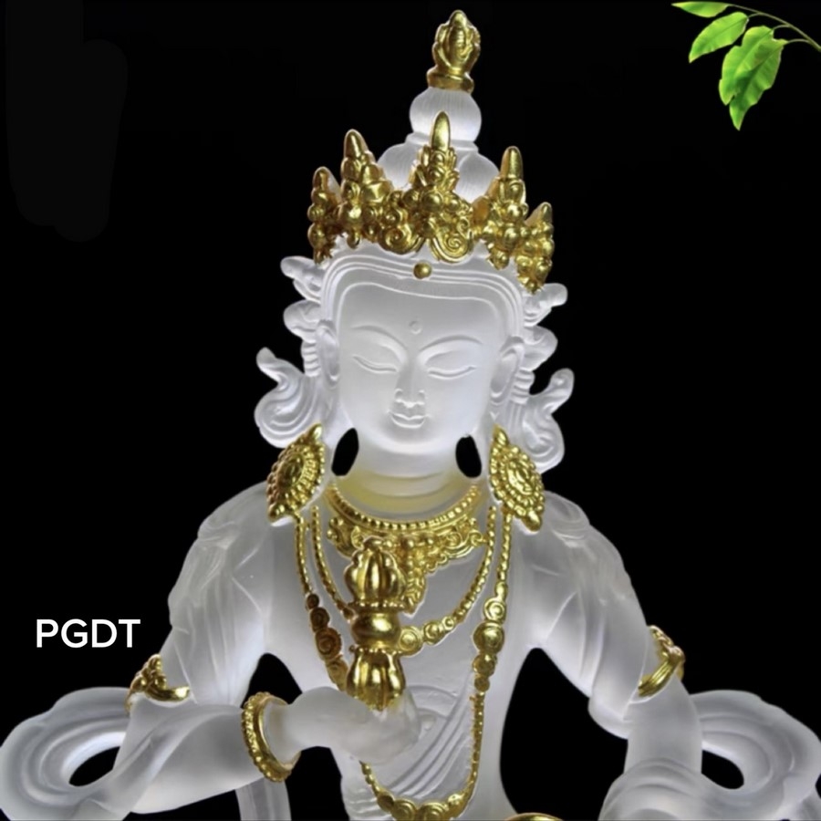 Tôn Tượng Kim Cang Tát Đỏ Bằng Đá Liuli Cỡ Bé