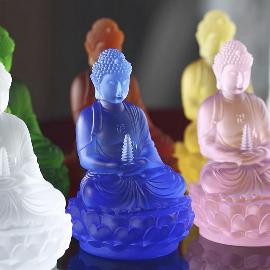 PHẬT DƯỢC SƯ kiểu Tịnh Độ bằng đá liuli