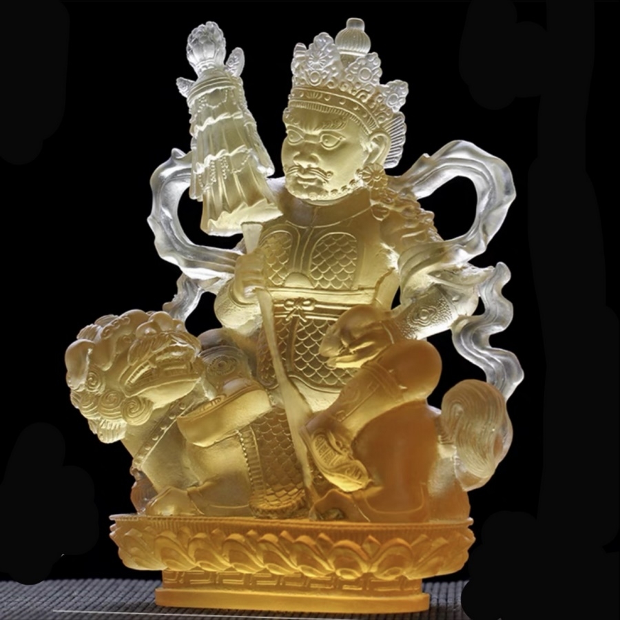 TÀI BẢO THIÊN VƯƠNG bằng đá liuli cao 12cm