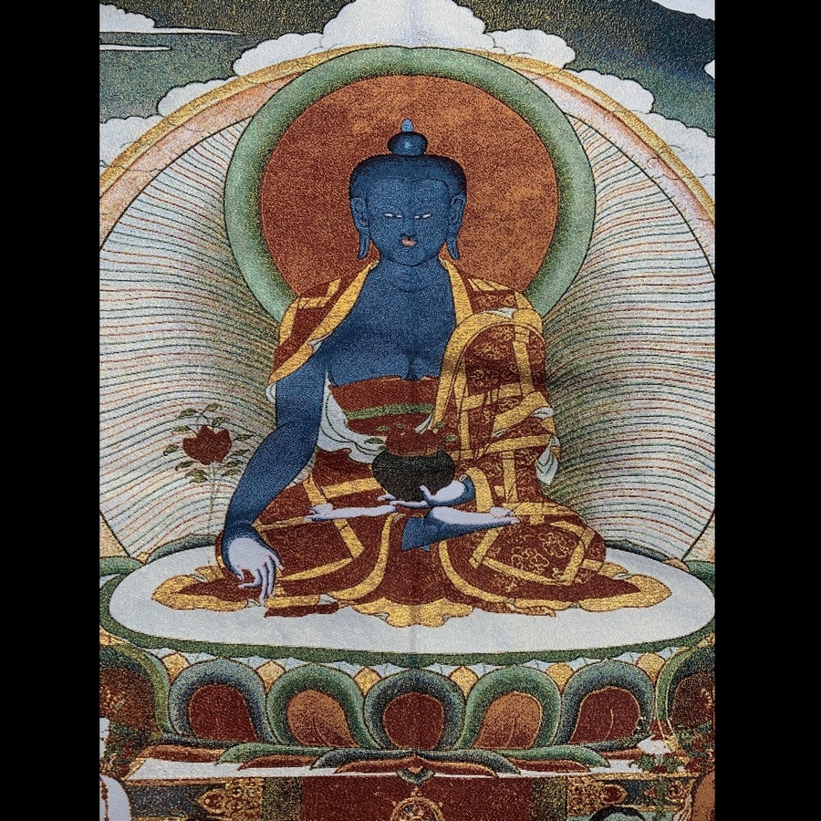 Tranh Thangka Phật Dược Sư - Tranh Thêu