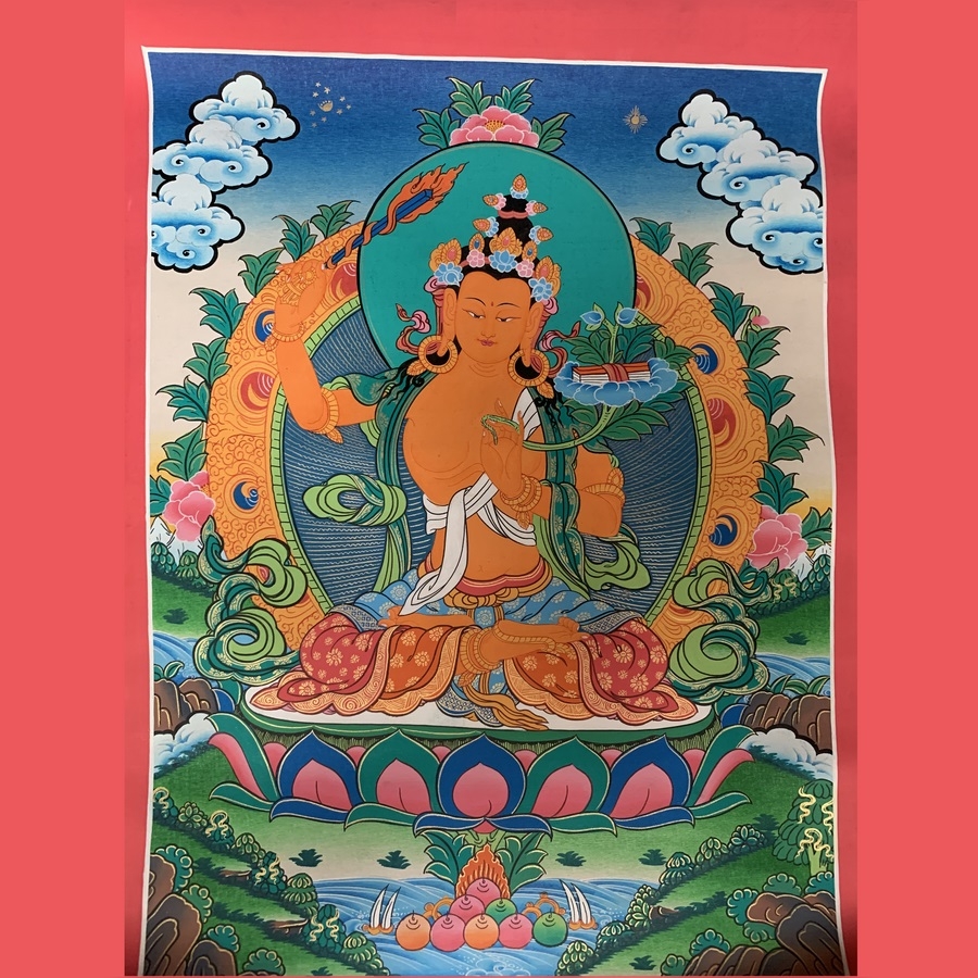 Tranh Thangka Văn Thù 1 - Tranh Vẽ Tay