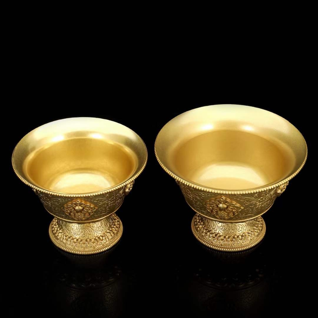 Chén đồng vàng cao cấp - cúng nước và 8 món