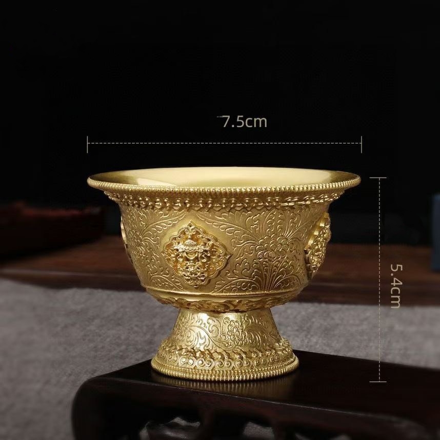 Chén đồng vàng cao cấp - cúng nước và 8 món