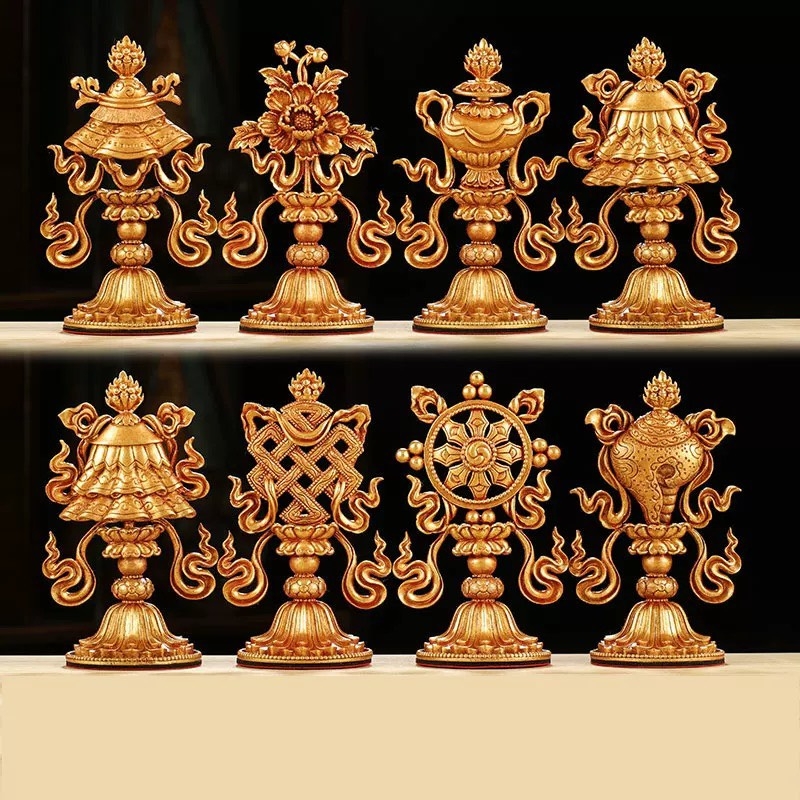 Bát kiết tường đồng cỡ bé (Tám Tướng Cát Tường- Bát Bửu)