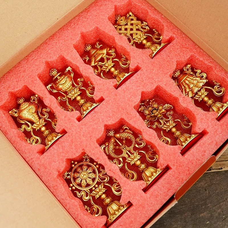 Bát kiết tường đồng cỡ bé (Tám Tướng Cát Tường- Bát Bửu)