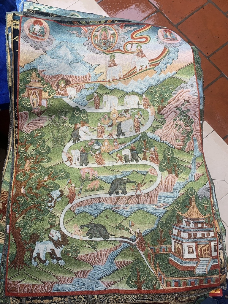 Tranh thêu Thangka - Bức Tranh Con đường Tu Thiền
