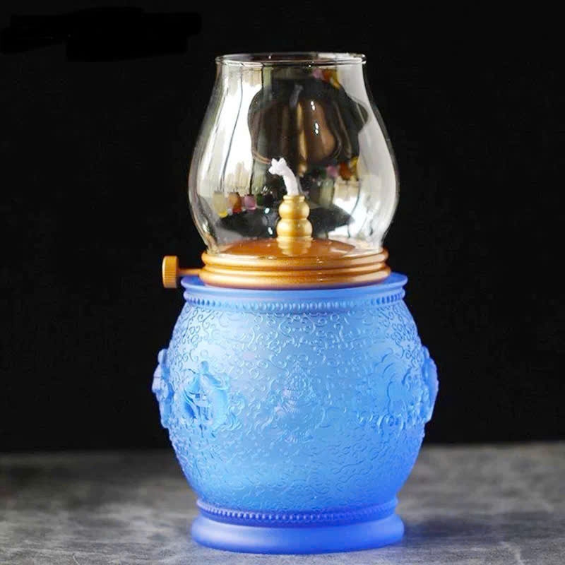 Đèn dầu liuli Bát Kiết Tường