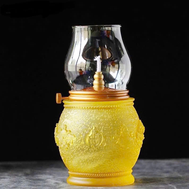 Đèn dầu liuli Bát Kiết Tường