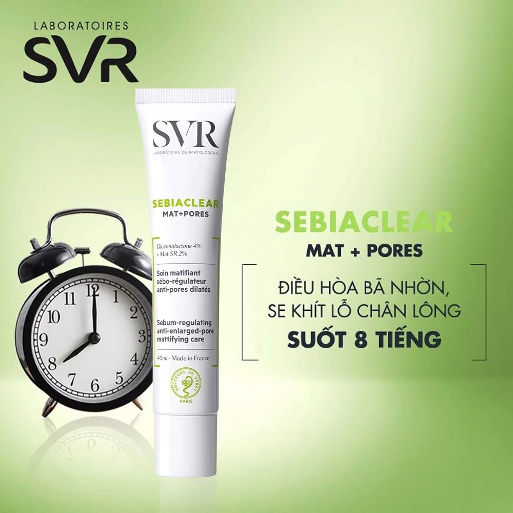 Kem dưỡng SVR Sebiaclear Gluconolactone 4% + Mat SR 2% 40ml chính hãng
