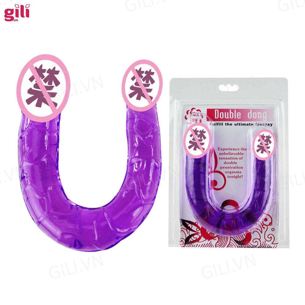 Dương vật giả Baile Double Dong 2 đầu silicone trong suốt chính hãng