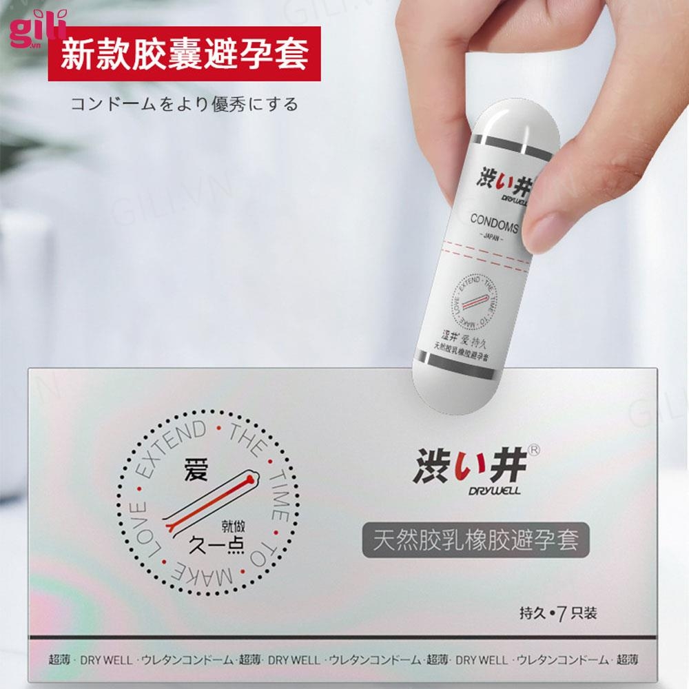 Bao cao su Drywell Long Lasting hộp 7 chiếc kéo dài thời gian chính hãng