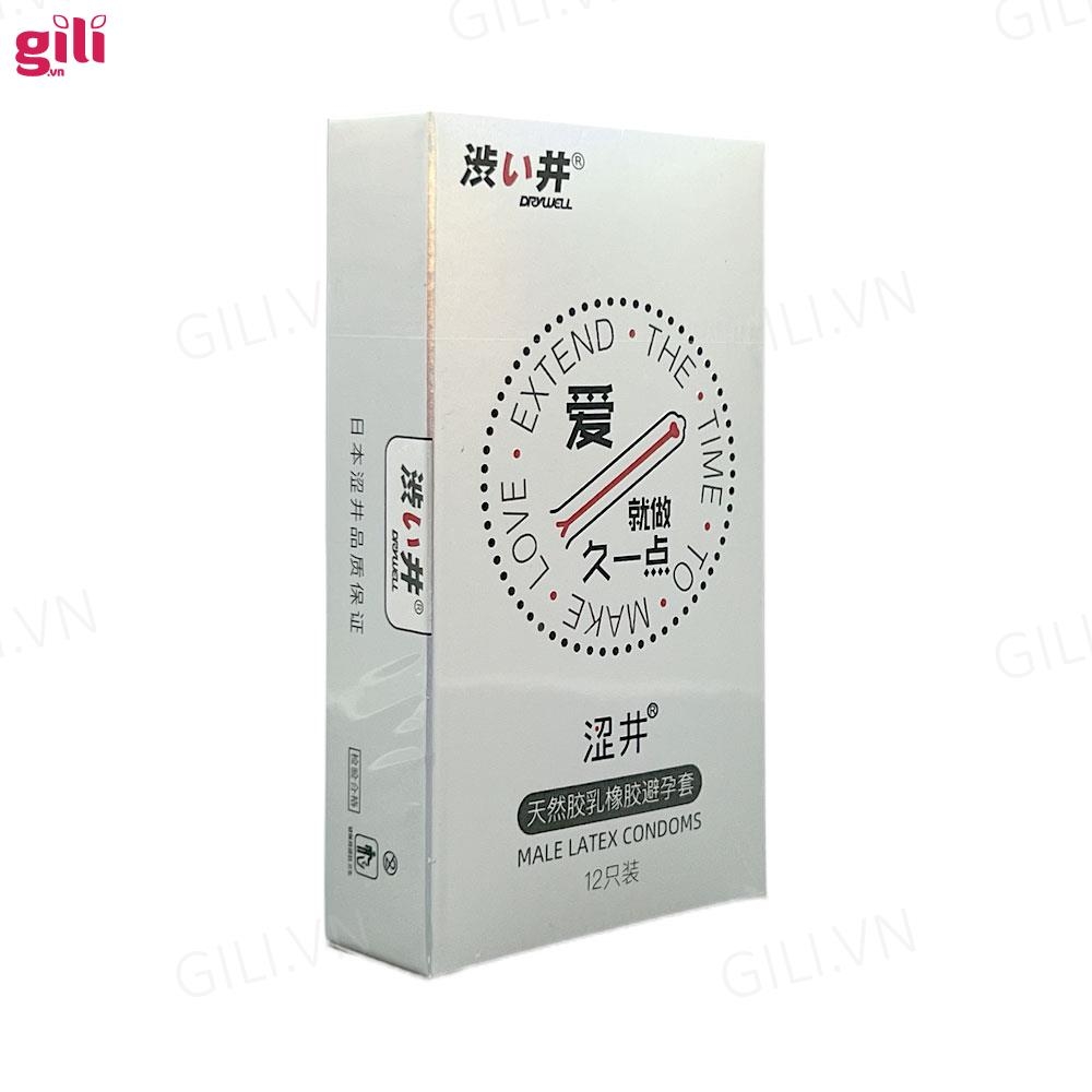 Bao cao su Drywell Long Lasting hộp 12 chiếc kéo dài thời gian chính hãng