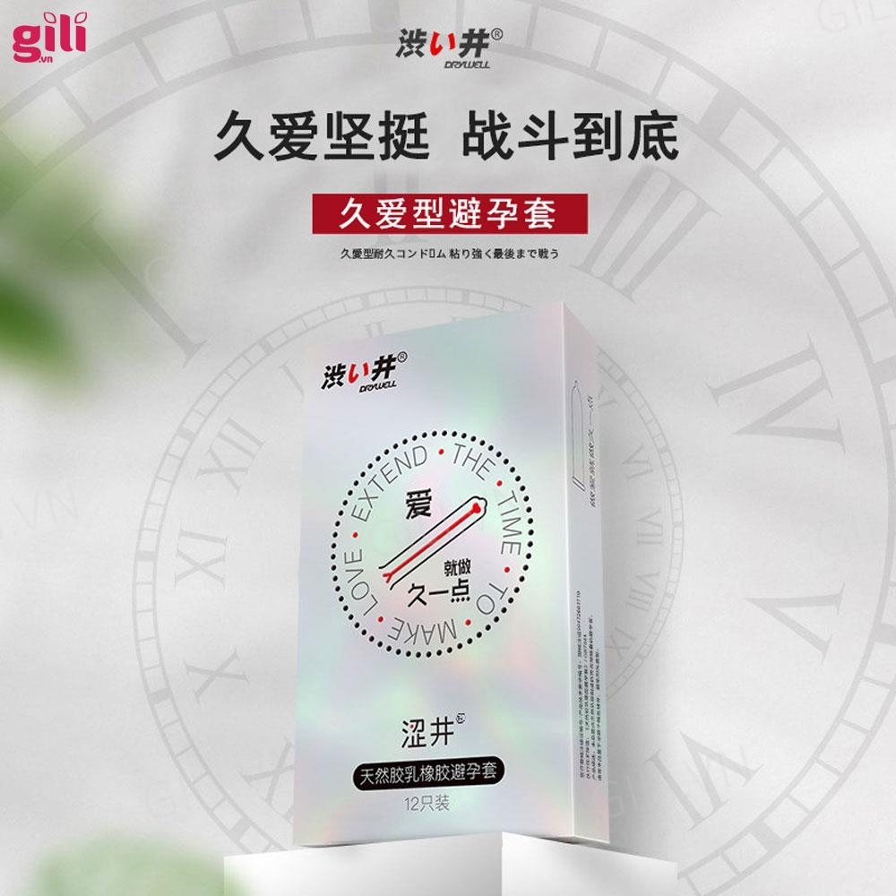 Bao cao su Drywell Long Lasting hộp 12 chiếc kéo dài thời gian chính hãng