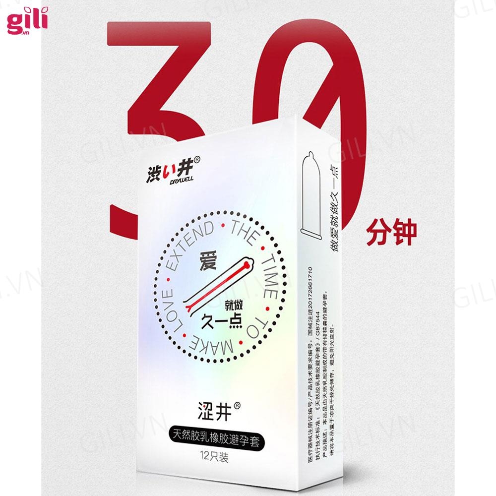 Bao cao su Drywell Long Lasting hộp 12 chiếc kéo dài thời gian chính hãng