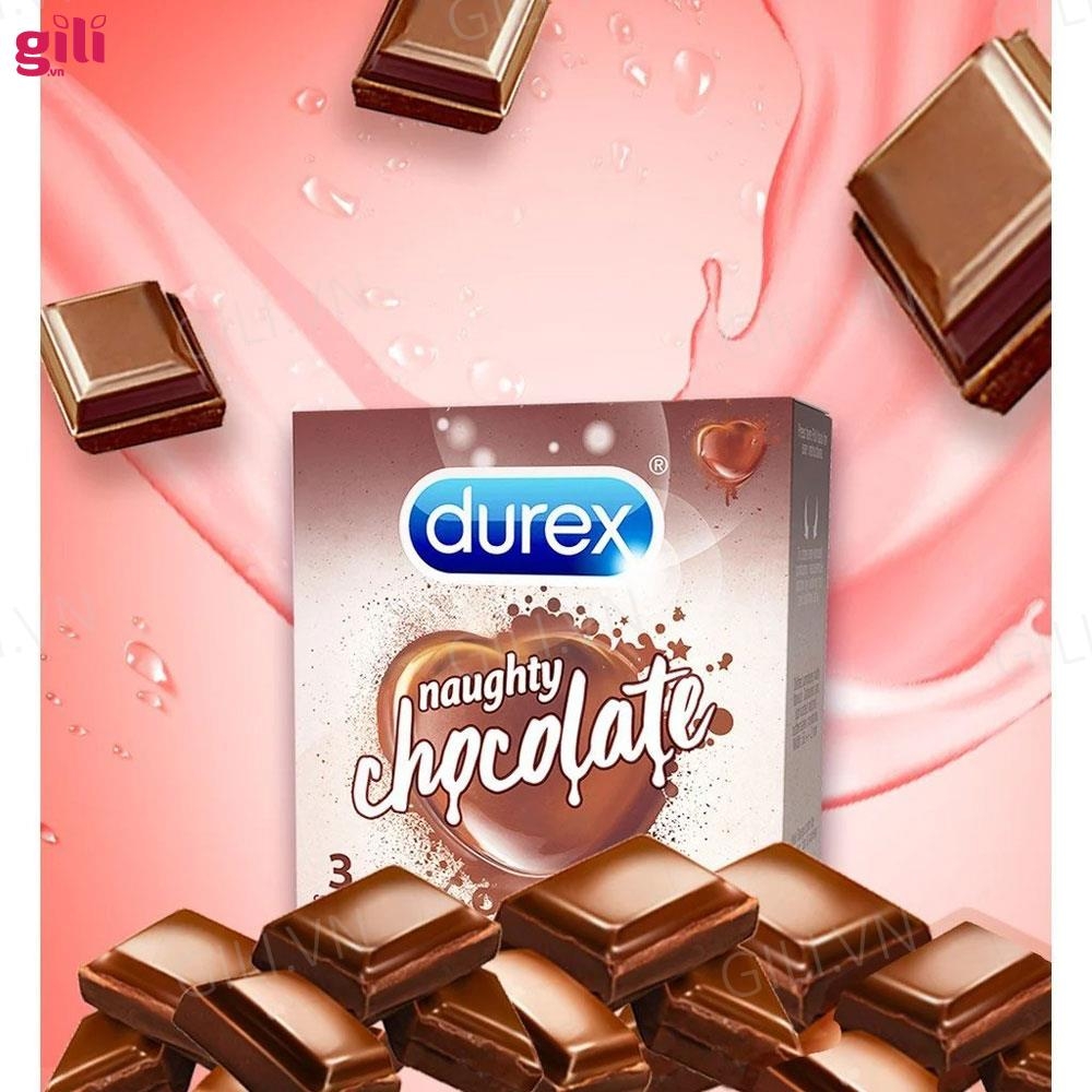 Bao cao su Durex Naughty Chocolate hộp 3 chiếc chính hãng