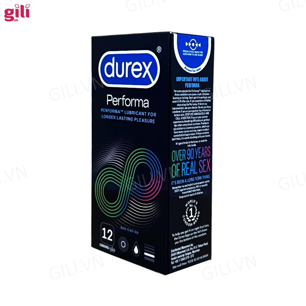 Bao cao su Durex Performa hộp 12 chiếc kéo dài thời gian chính hãng