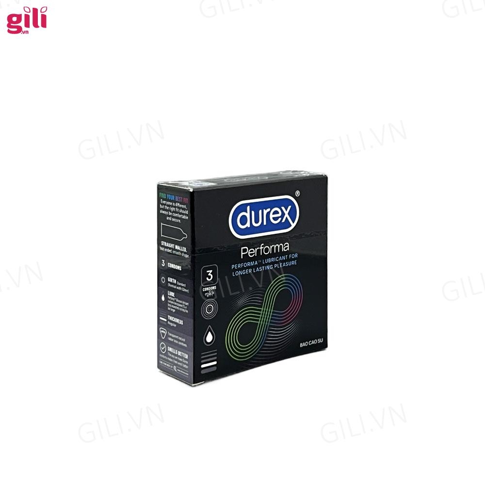 Bao cao su Durex Performa hộp 3 chiếc kéo dài thời gian chính hãng