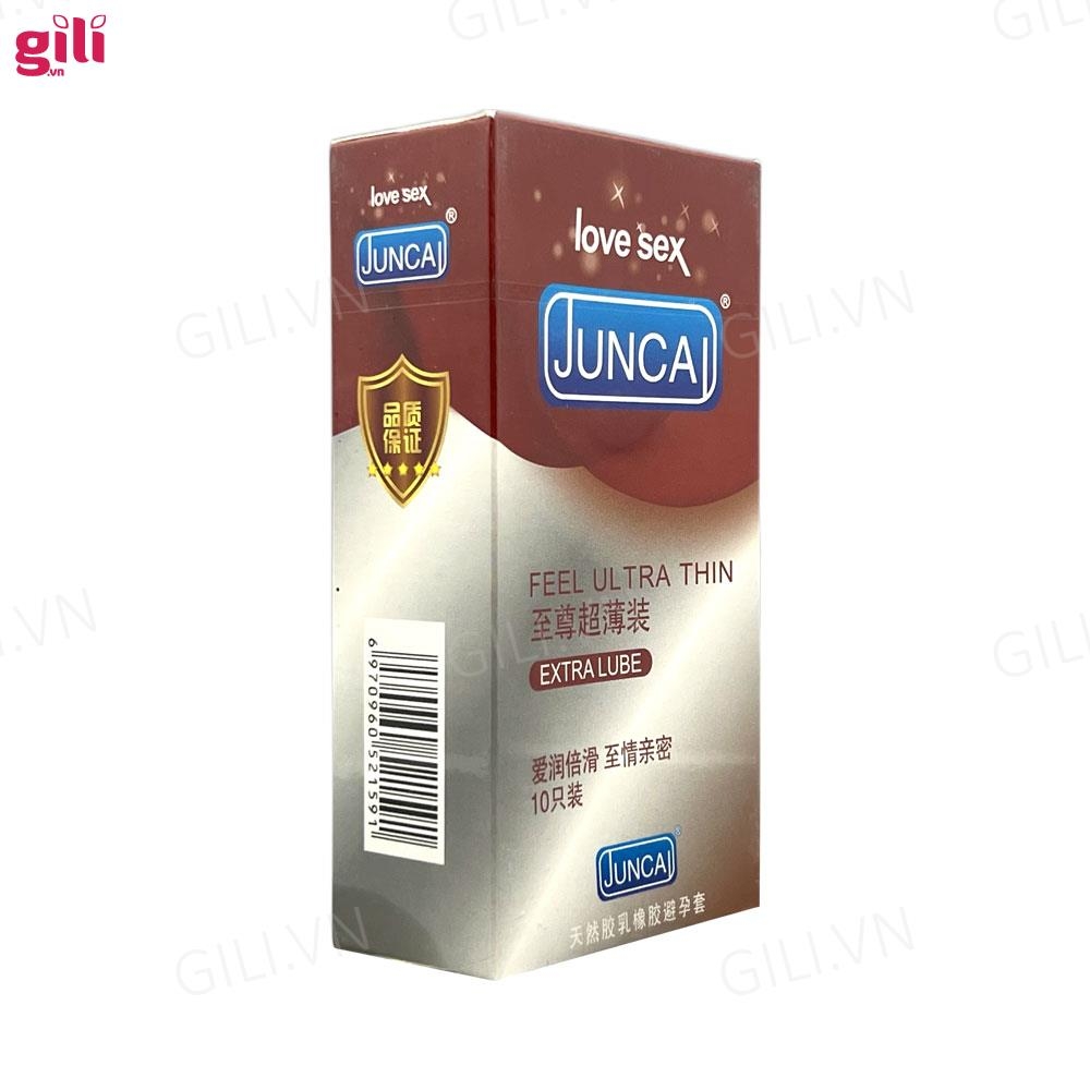 Bao cao su siêu mỏng Juncai Feel Ultra Thin  hộp 10 chiếc chính hãng