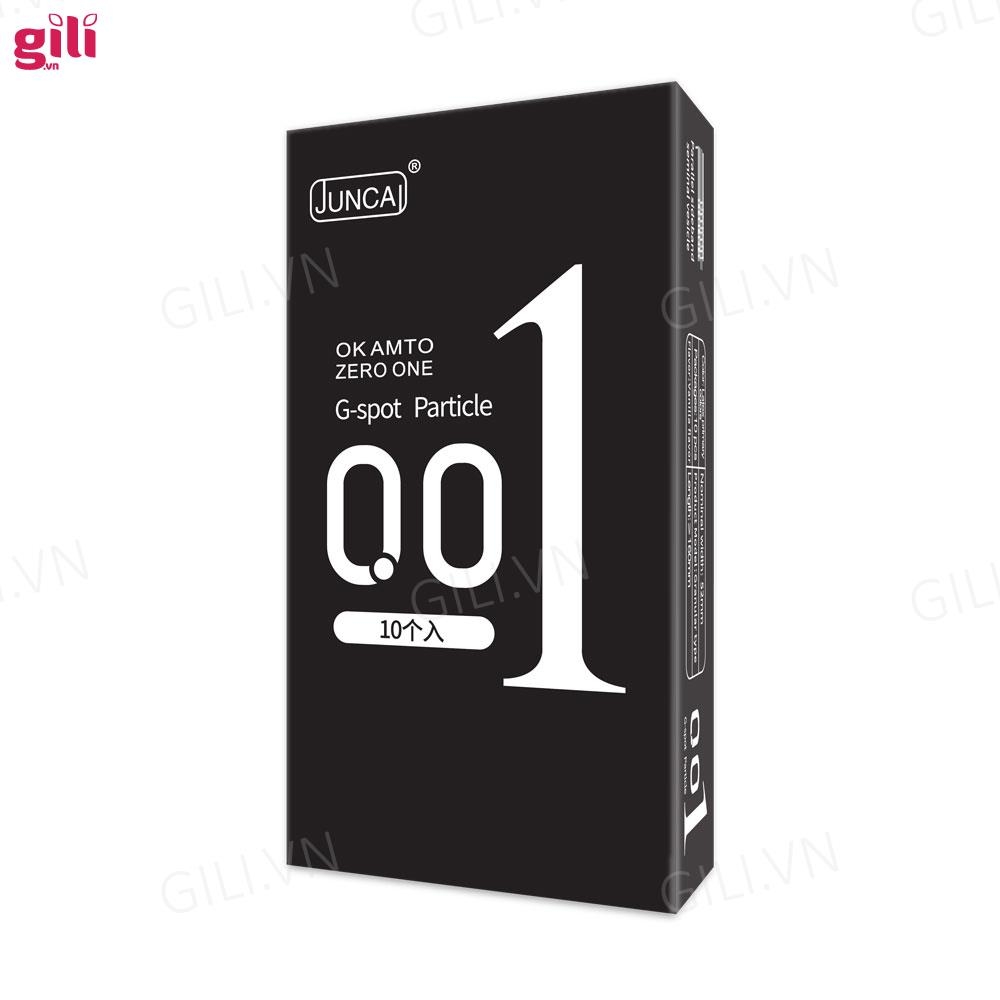 Bao cao su siêu mỏng Juncai 001 G-Spot Black hộp 10 chiếc chính hãng