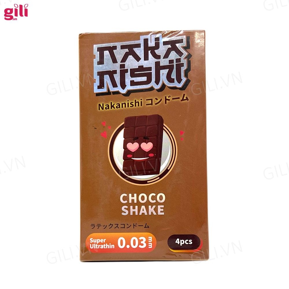 Bao cao su siêu mỏng Nakanishi Chocolate hộp 4 chiếc chính hãng
