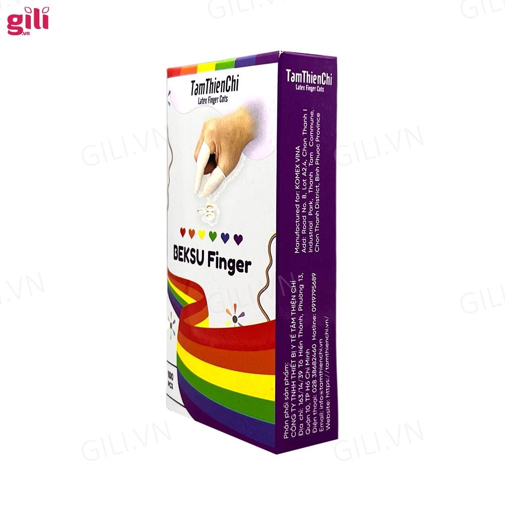 Bao cao su ngón tay Tâm Thiện Chí Beksu Finger hộp 100 chiếc chính hãng