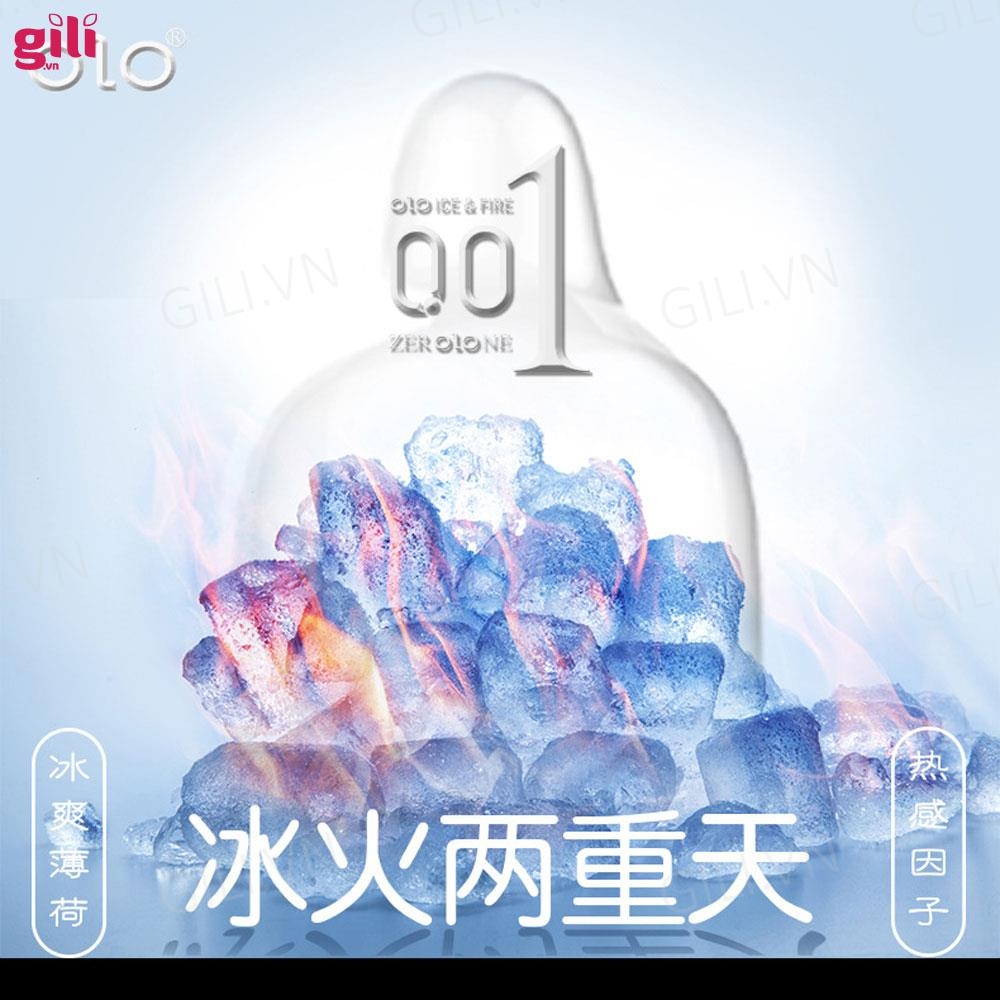 Bao cao su siêu mỏng Olo 0.01 Băng Hoả hộp 10 chiếc chính hãng