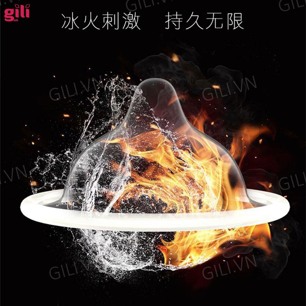 Bao cao su siêu mỏng Olo 0.01 Băng Hoả hộp 10 chiếc chính hãng