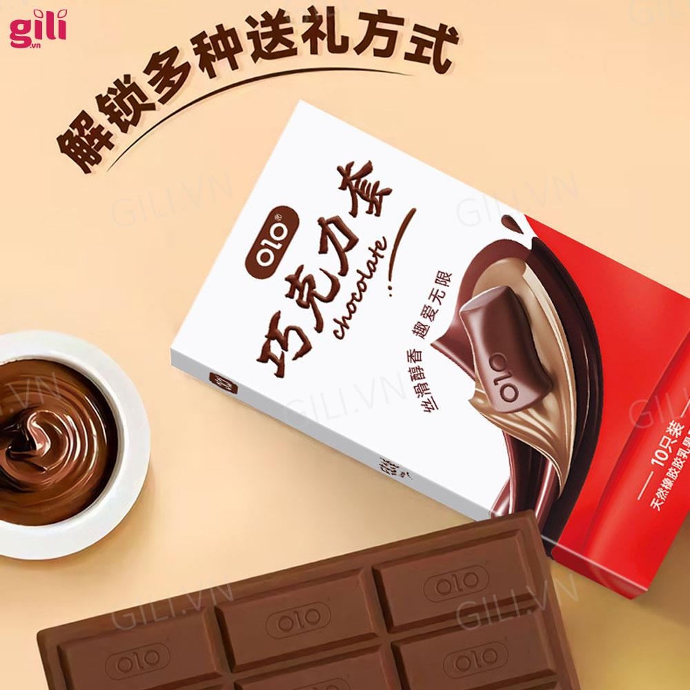 Bao cao su Olo Chocolate hộp 10 chiếc siêu mỏng chính hãng