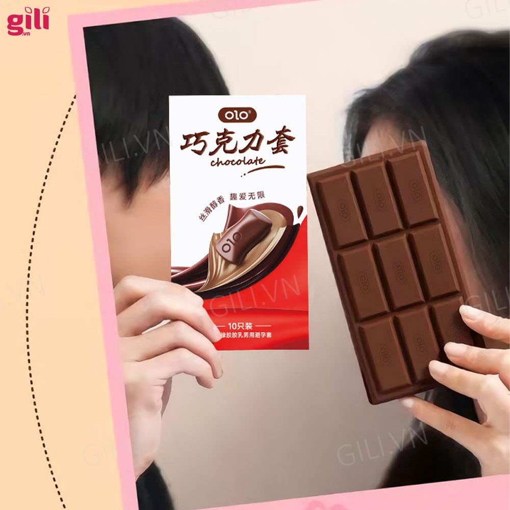Bao cao su Olo Chocolate hộp 10 chiếc siêu mỏng chính hãng
