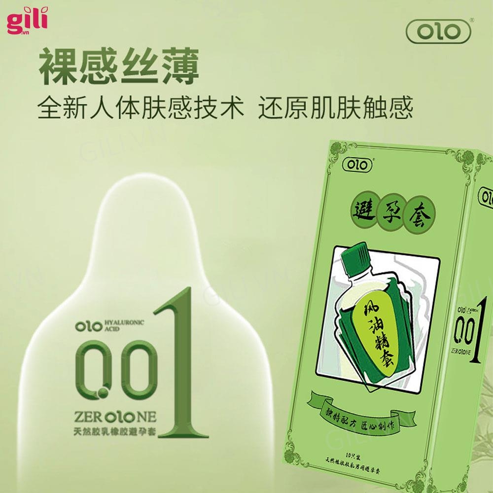 Bao cao su Olo Dầu Gió hộp 10 chiếc siêu mỏng chính hãng