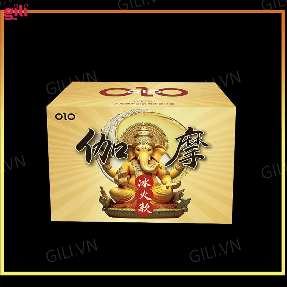 Bao cao su Olo Gama Voi Vàng Gân Bi hộp 10 chiếc chính hãng