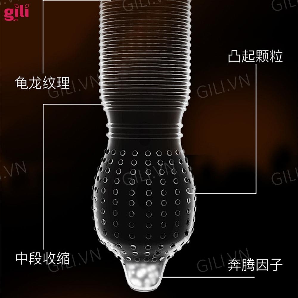 Bao cao su Olo Gama Voi Vàng Gân Bi hộp 10 chiếc chính hãng
