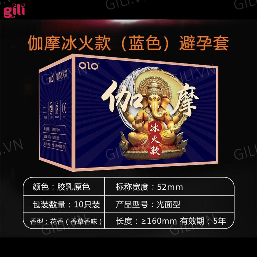 Bao cao su Olo Gama Voi Xanh kéo dài thời gian hộp 10 chiếc chính hãng