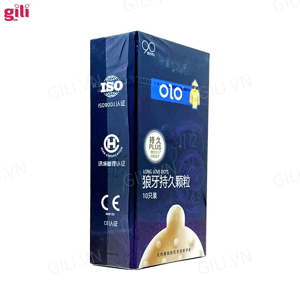 Bao cao su Olo Long Love Dots hộp 10 chiếc kéo dài thời gian chính hãng