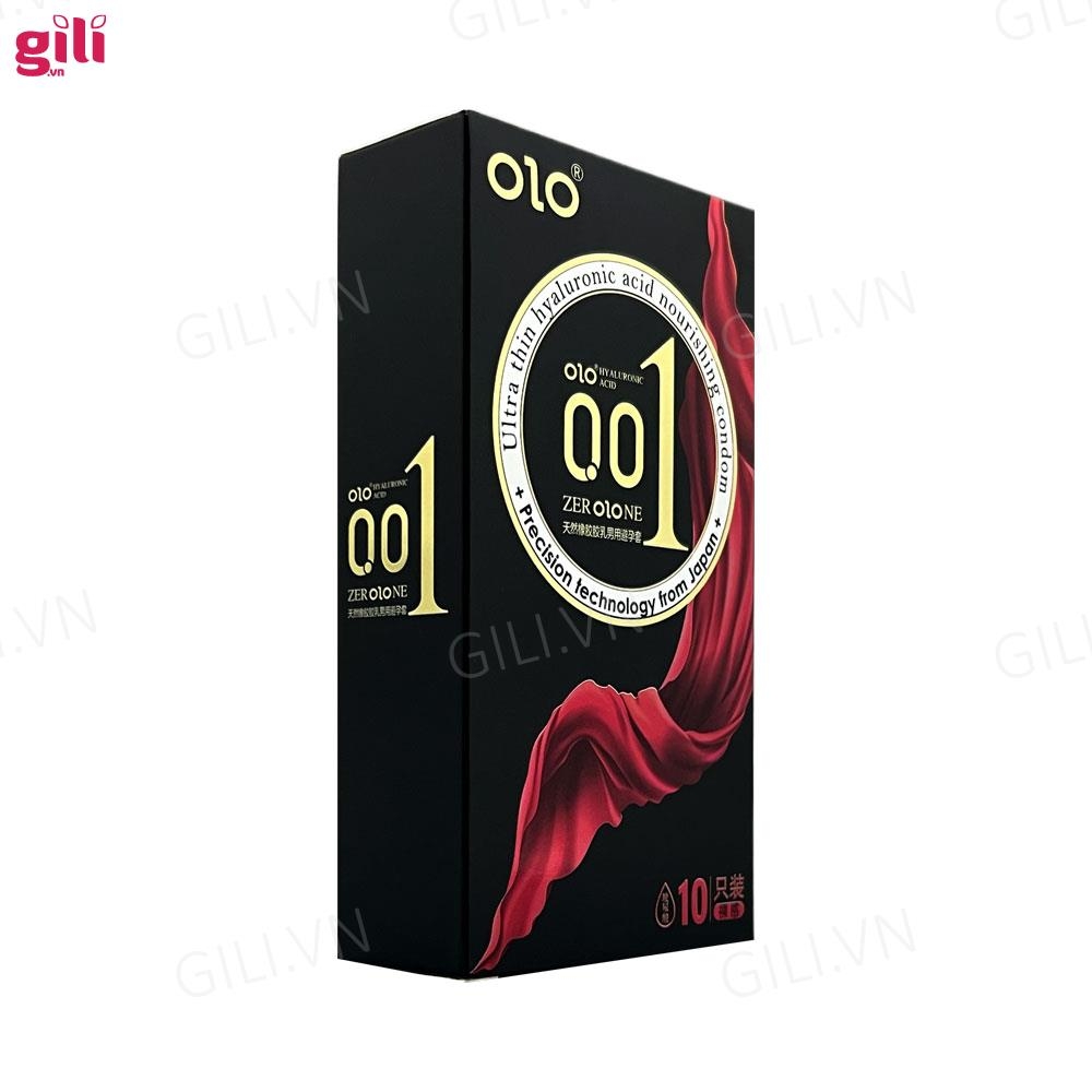 Bao cao su siêu mỏng Olo Thin Square Black hộp 10 chiếc chính hãng