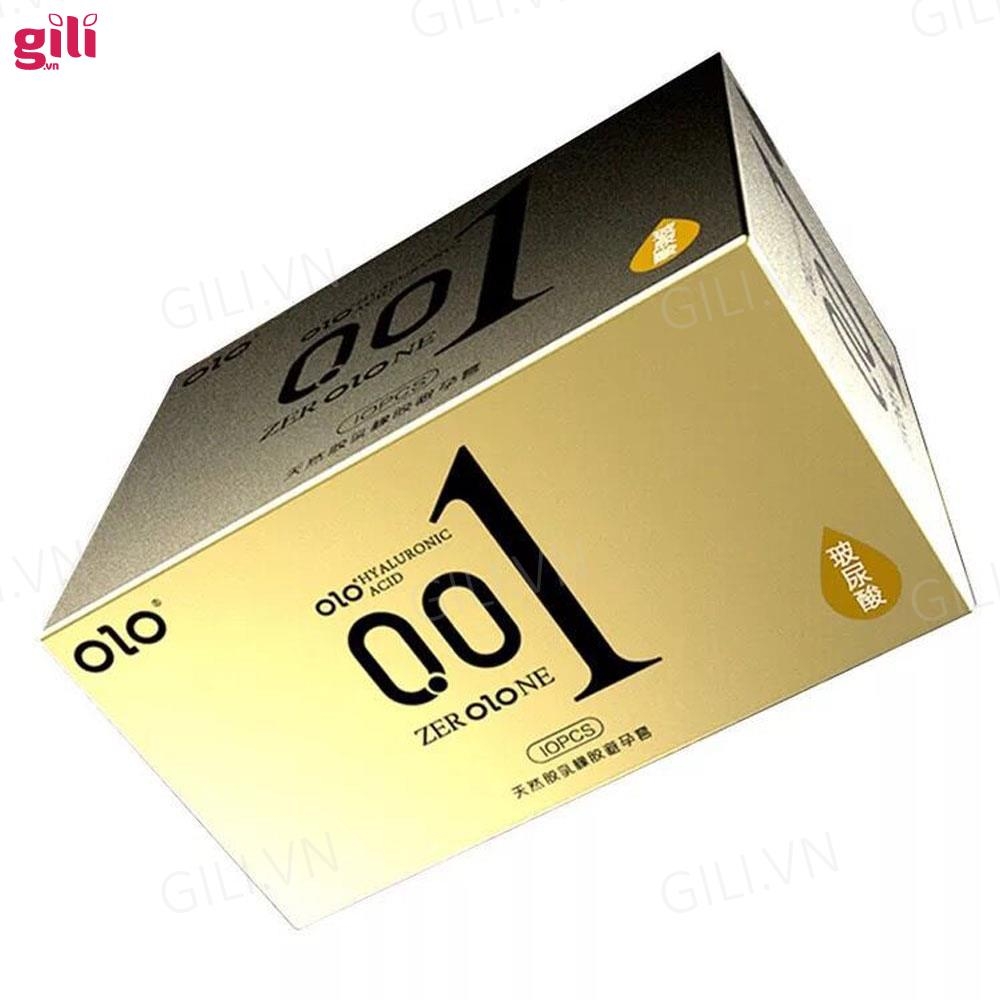 Bao cao su siêu mỏng Olo 0.01 Vàng hộp 10 chiếc chính hãng
