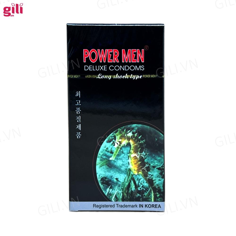 Bao cao su Powermen Cá Ngựa hộp 12 chiếc kéo dài thời gian chính hãng