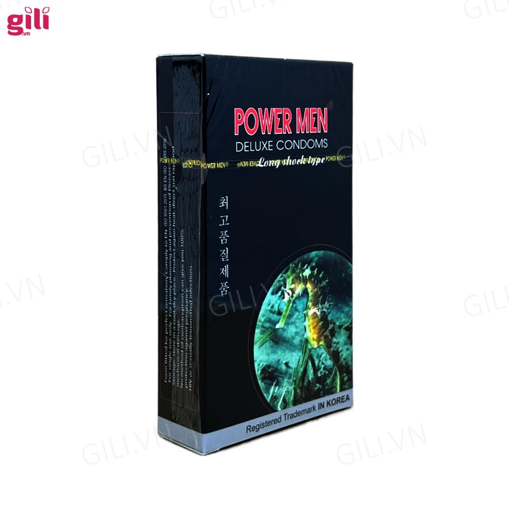 Bao cao su Powermen Cá Ngựa hộp 12 chiếc kéo dài thời gian chính hãng