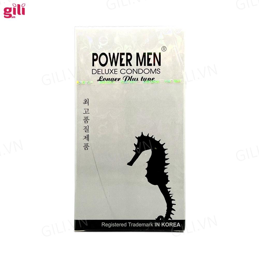 Bao cao su Powermen Longer Plus hộp 12 chiếc kéo dài thời gian chính hãng