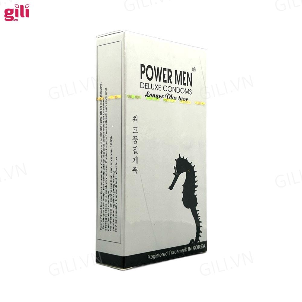 Bao cao su Powermen Longer Plus hộp 12 chiếc kéo dài thời gian chính hãng