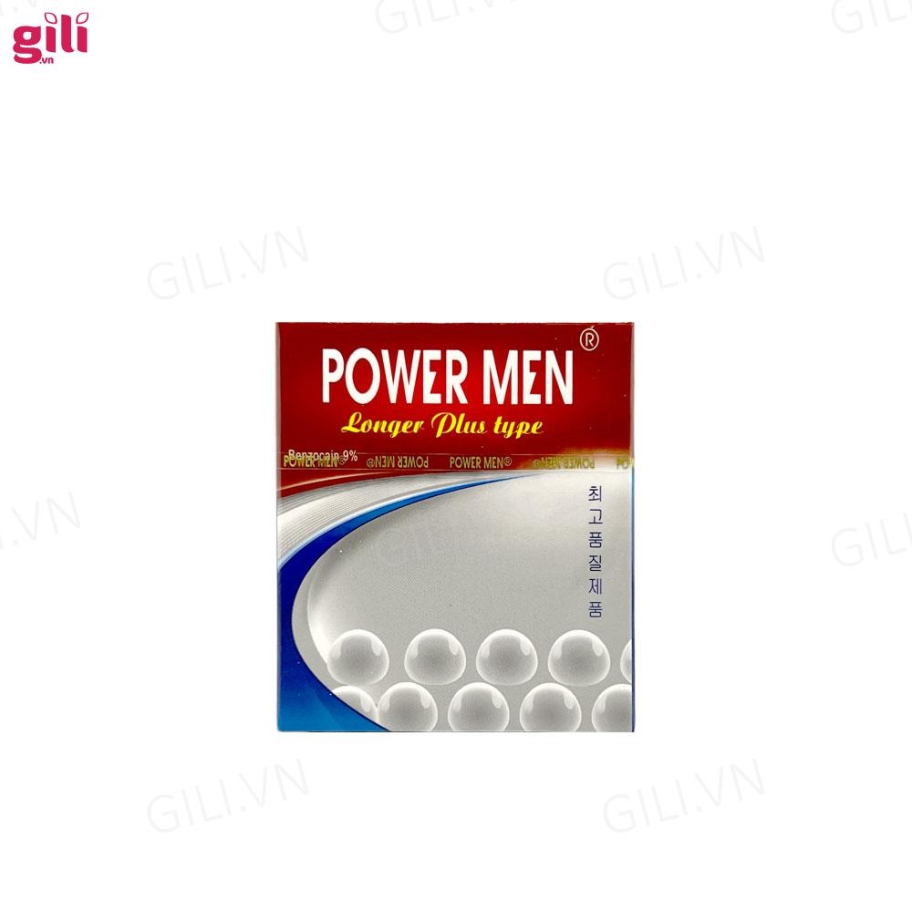 Bao cao su Powermen Ngọc Trai hộp 3 chiếc kéo dài thời gian chính hãng