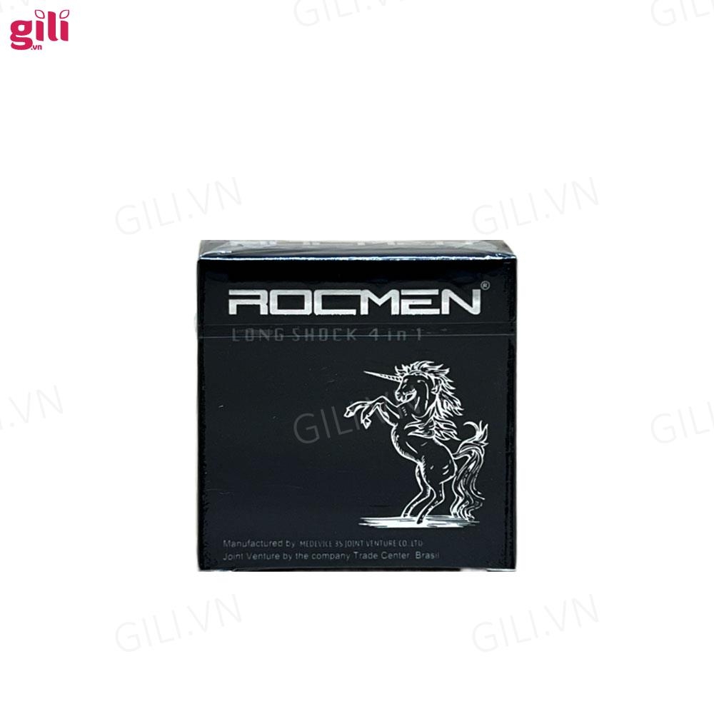 Bao cao su Rocmen Long Shock 4in1 hộp 3 chiếc kéo dài thời gian chính hãng