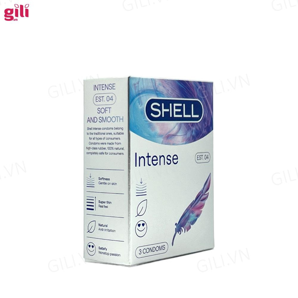 Bao cao su siêu mỏng Shell Intense hộp 3 chiếc chính hãng