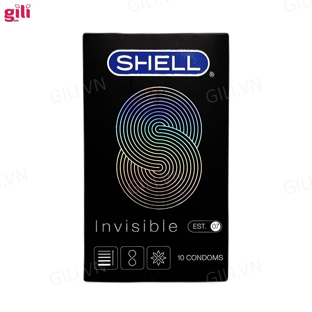 Bao cao su Shell Invisible hộp 10 chiếc kéo dài thời gian chính hãng