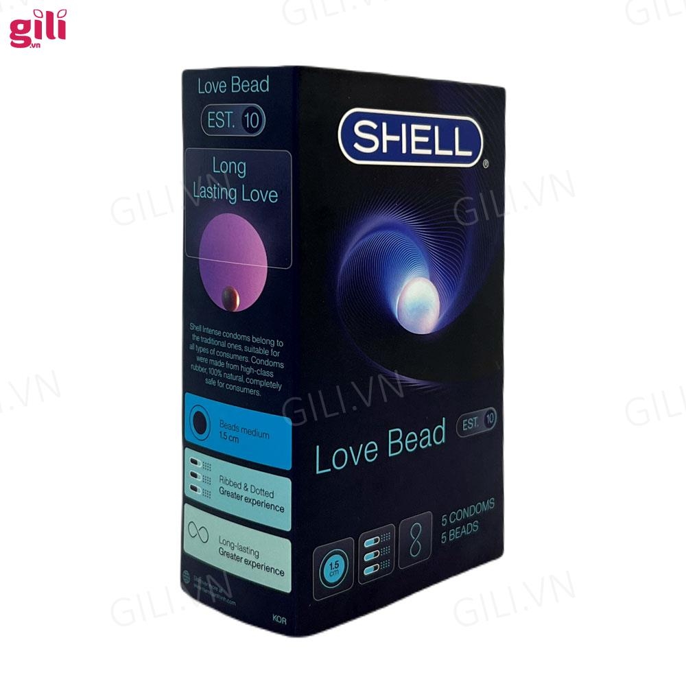 Bao cao su Shell Love Bead 5 Bi hộp 5 chiếc kéo dài thời gian chính hãng