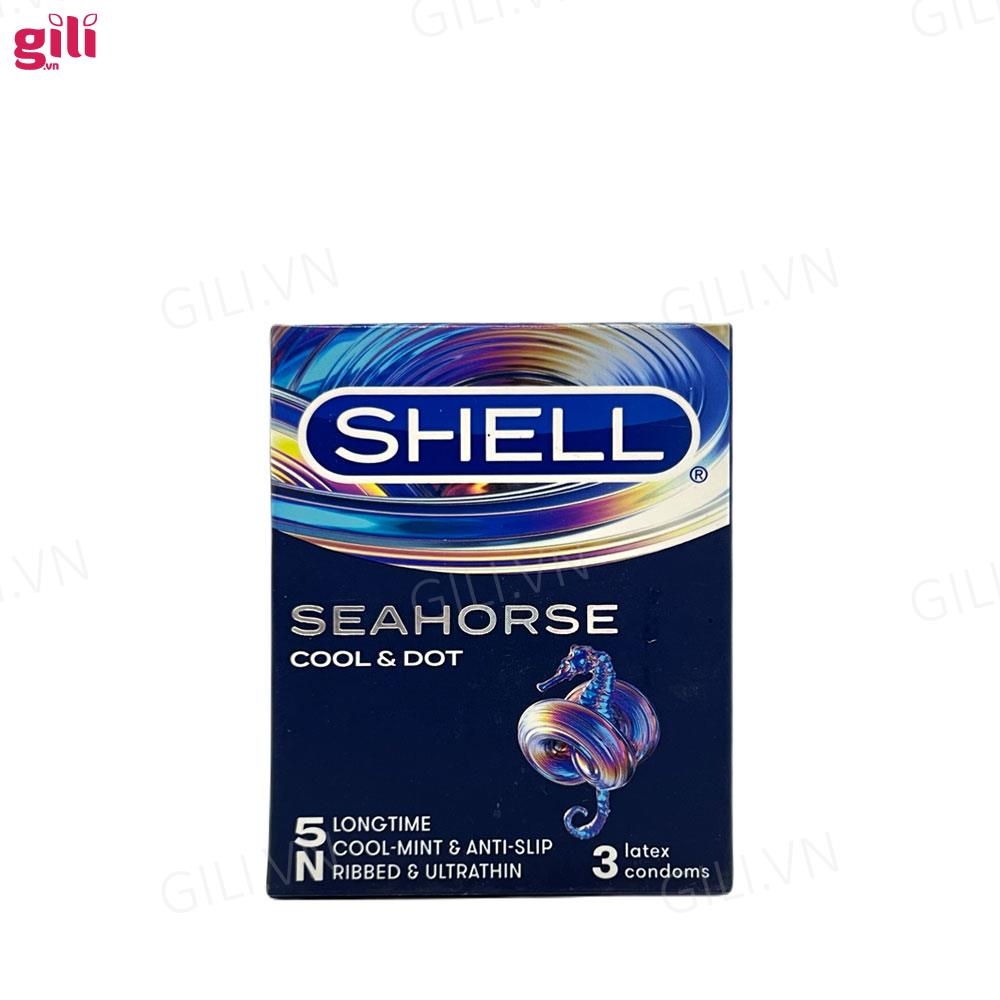 Bao cao su Shell Seahorse hộp 3 chiếc kéo dài thời gian chính hãng